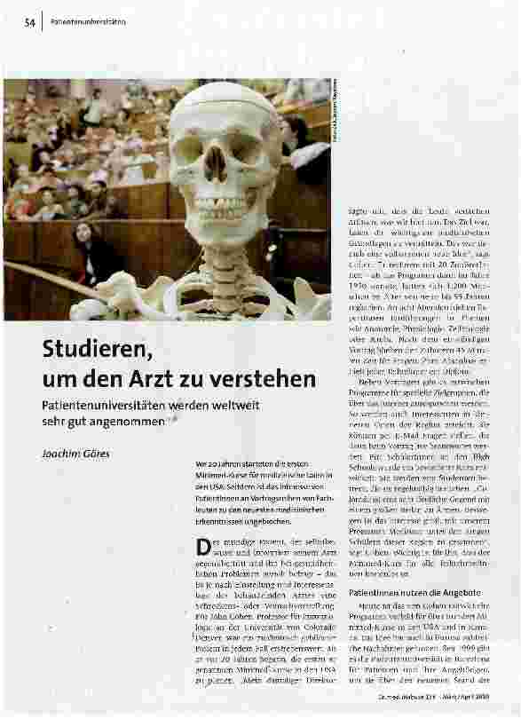 [doc_108695] Studieren, um den Arzt zu verstehen