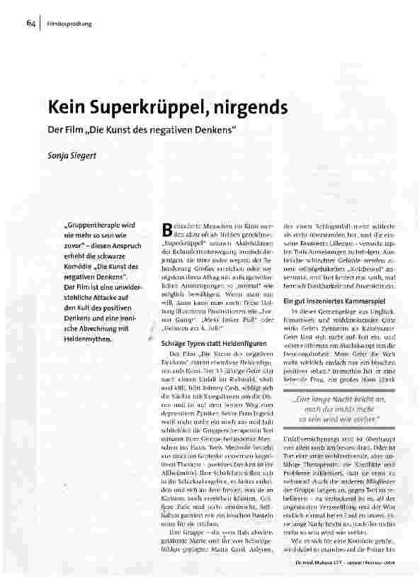 Kein Superkrüppel, nirgends