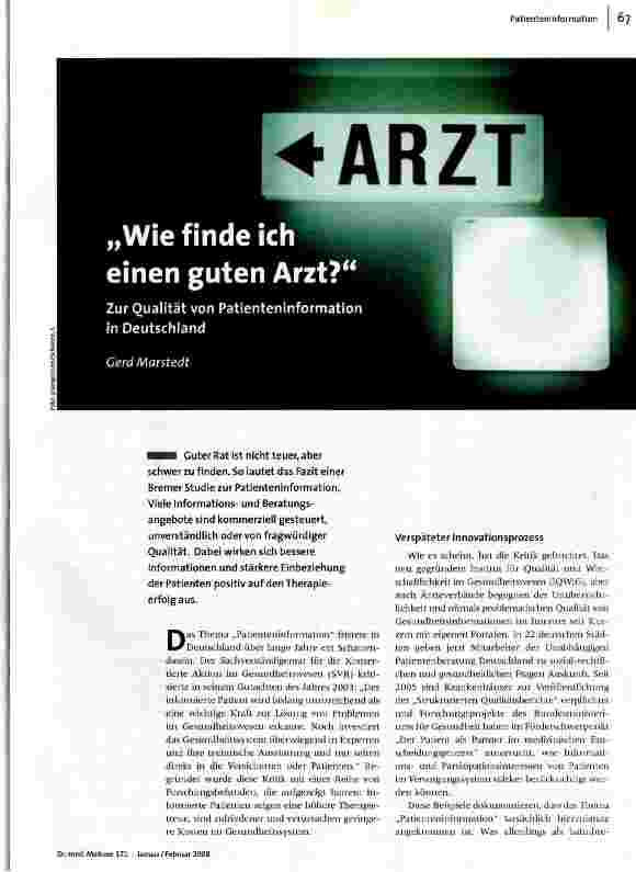 Wie finde ich einen guten Arzt?