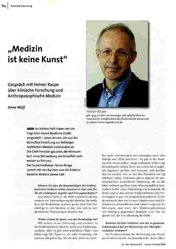 Medizin ist keine Kunst