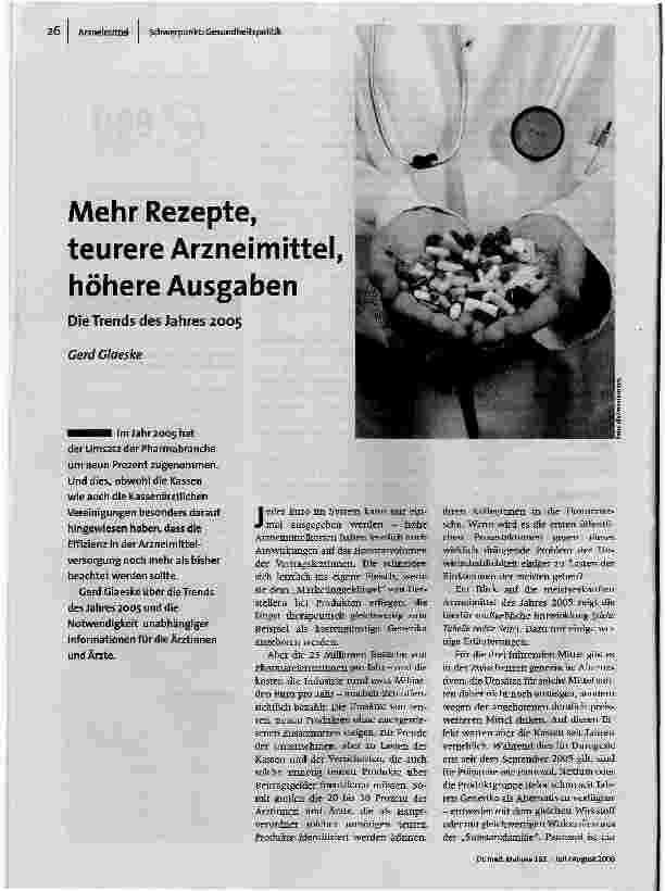 Mehr Rezepte, teurere Arzneimittel, höhere Ausgaben