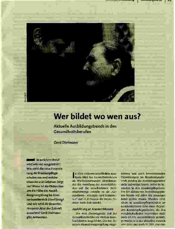 Wer bildet wo wen aus? Aktuelle Ausbildungstrends in den Gesundheitsberufen