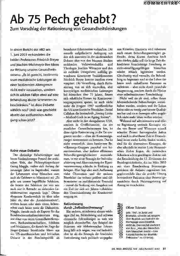 Ab 75 Pech gehabt?