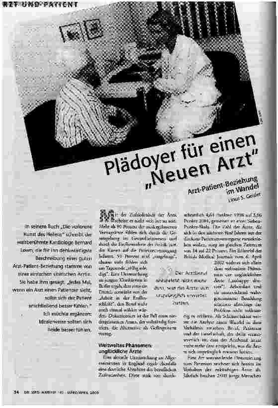 Plädoyer für einen Neuen Arzt