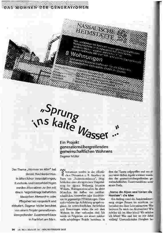 Sprung ins kalte Wasser ...