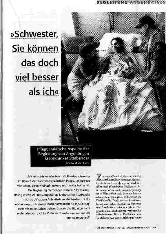 Schwester, Sie können das doch viel besser als ich