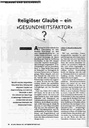 Religiöser Glaube - ein Gesundheitsfaktor
