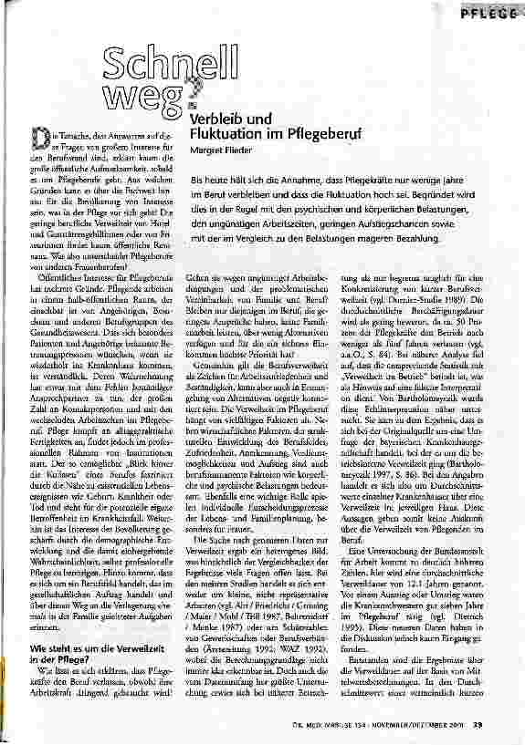 Schnell weg? Verbleib und Fluktuation im Pflegeberuf