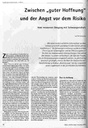 Zwischen guter Hoffnung und der Angst vor dem Risiko Vom modernen Umgang mit Schwangerschaft
