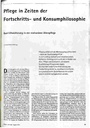 Pflege in Zeiten der Fortschrittsund Konsumphilosophie Qualitätssicherung in der stationären Altenpflege