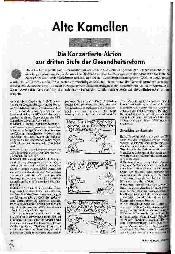 Alte Kamellen Die Konzerte Aktion zur dritten Stufe der Gesundheitsreform