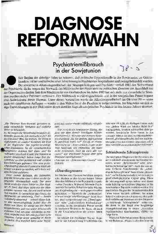 [doc_23073] Diagnose Reformwahn - Psychiatriemißbrauch in der Sowjetunion