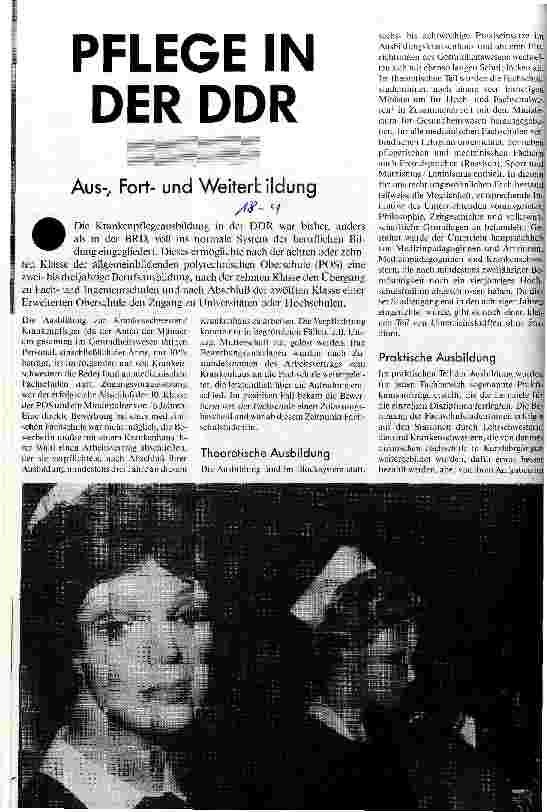 Pflege in der DDR Aus-, Fortund Weiterbildung