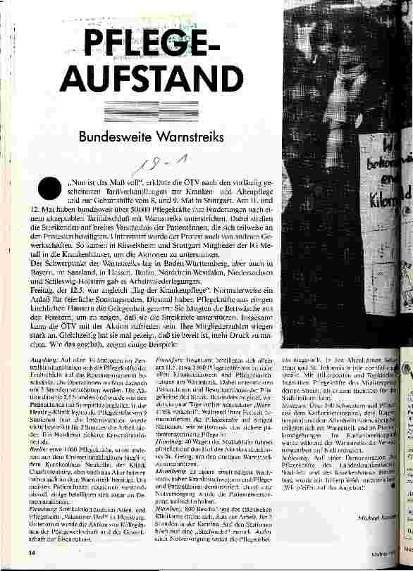 Pflegeaufstand Bundesweite Warnstreiks