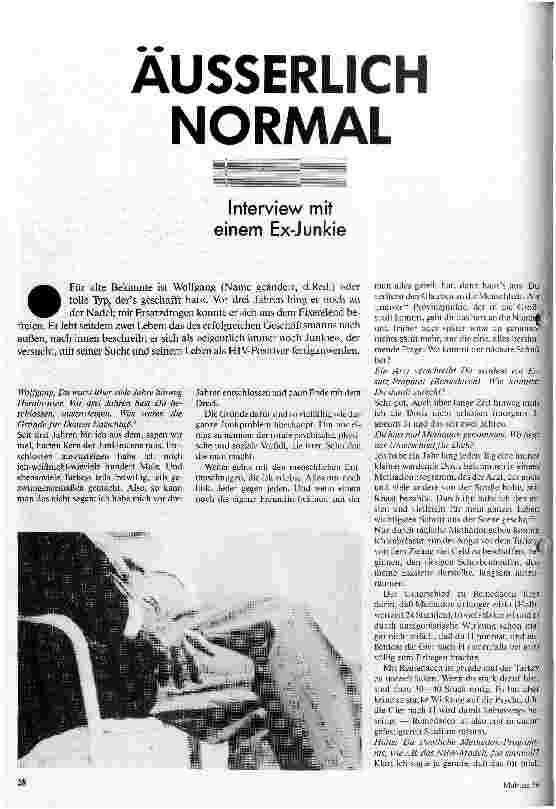 [doc_19131] Aüßerlich normal Interview mit einem Ex-Junkie