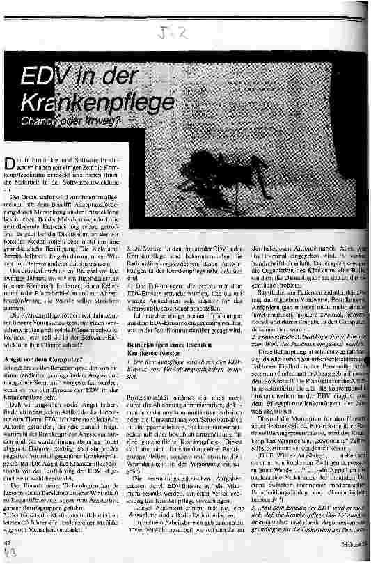 EDV in der Krankenpflege Chance oder Irrweg?