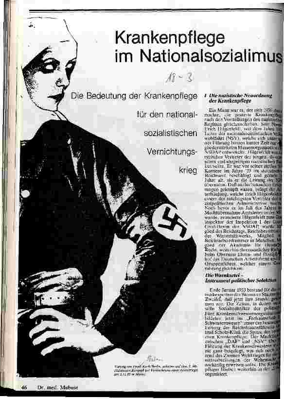 Krankenpflege im Nazionalsozialismus //// Die Bedeutung der Krankenpflege für den nationalsozialistischen Vernichtungskrieg