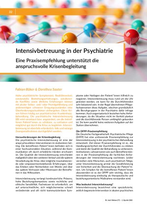 Intensivbetreuung in der Psychiatrie. Eine Praxisempfehlung unterstützt die anspruchsvolle Krisenbegleitung