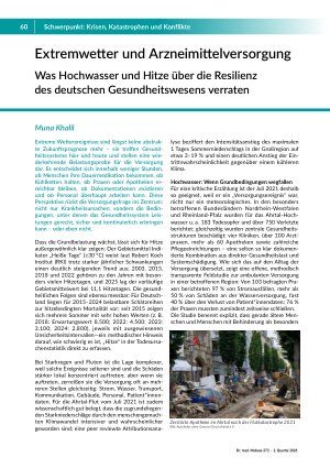 Extremwetter und Arzneimittelversorgung. Was Hochwasser und Hitze über die Resilienz des deutschen Gesundheitswesens verraten