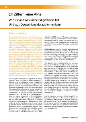 Elf Ziffern, eine Akte. Wie Estland Gesundheit digitalisiert hat Und was Deutschland daraus lernen kann