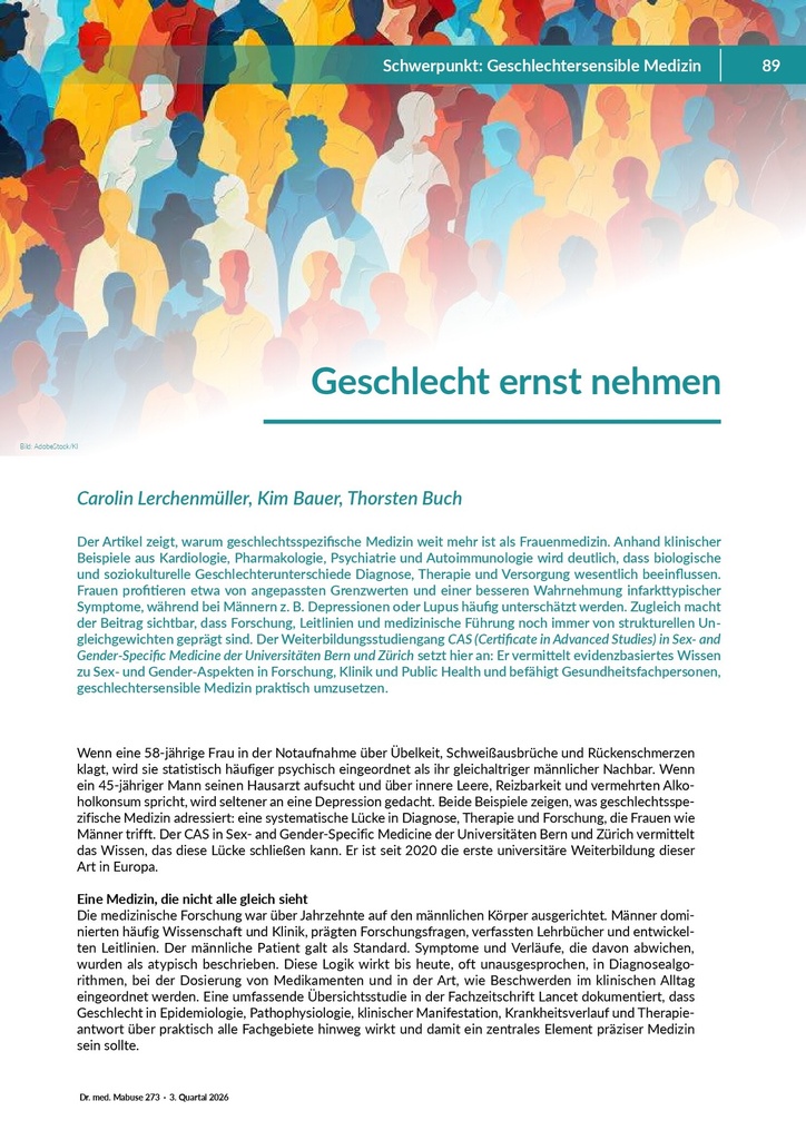 Geschlecht ernst nehmen – Zeitschrift für alle Gesundheitsberufe