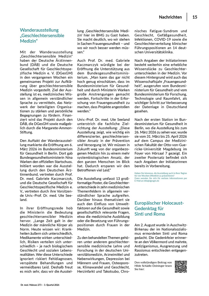 Nachrichten – Zeitschrift für alle Gesundheitsberufe