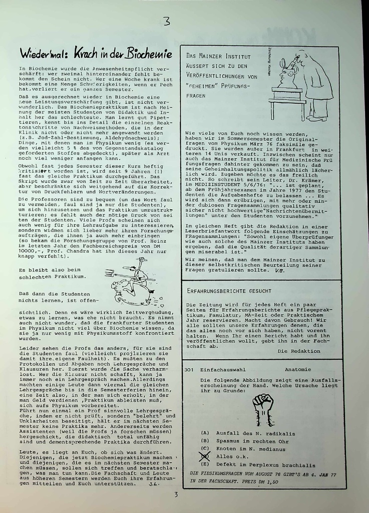 Wiedermal: Krach in der Biochemie – Zeitschrift für alle Gesundheitsberufe
