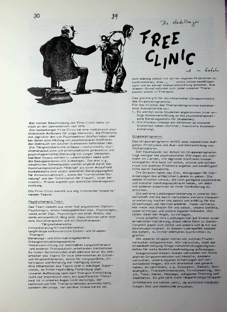 Free Clinic – Zeitschrift für alle Gesundheitsberufe