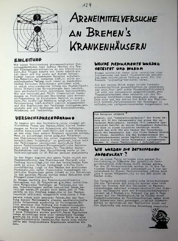 [doc_772944] Arzneimittelversuche an Bremens Krankenhäusern – Zeitschrift für alle Gesundheitsberufe