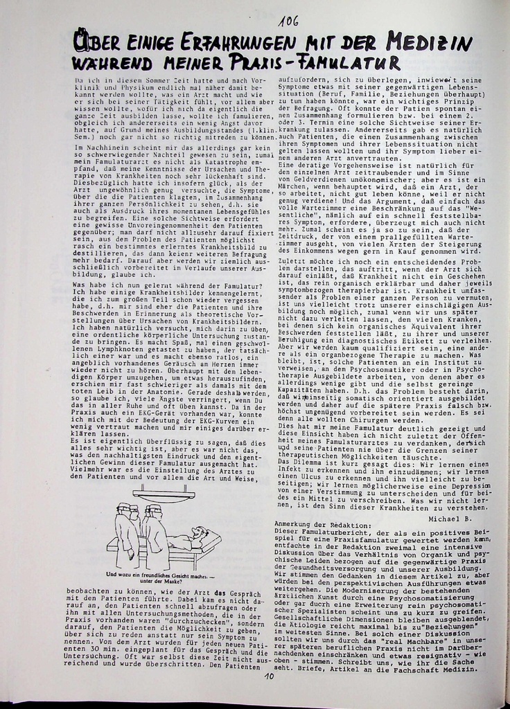 [doc_772935] Über einige Erfahrungen mit der Medizin während meiner Praxis-Famulatur – Zeitschrift für alle Gesundheitsberufe