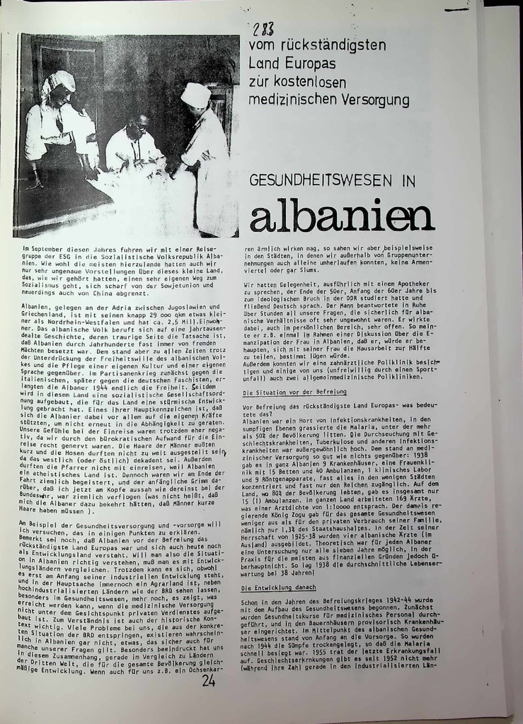 [doc_772997] Gesundheitswesen in Albanien – Zeitschrift für alle Gesundheitsberufe