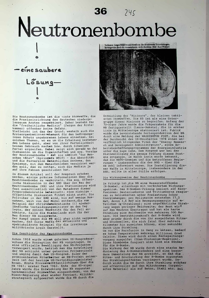 [doc_772984] Neutronenbombe – eine saubere Lösung – Zeitschrift für alle Gesundheitsberufe