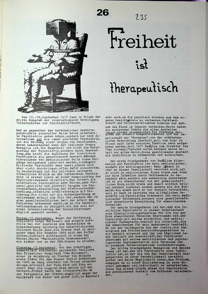 Freiheit ist therapeutisch – Zeitschrift für alle Gesundheitsberufe