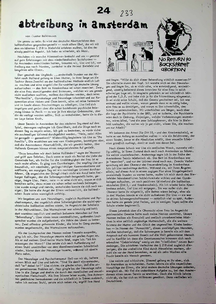 [doc_772980] Abtreibung in Amsterdam – Zeitschrift für alle Gesundheitsberufe