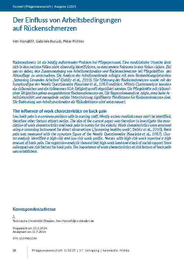 [doc_201386] Der Einfluss von Arbeitsbedingungen auf Rückenschmerzen